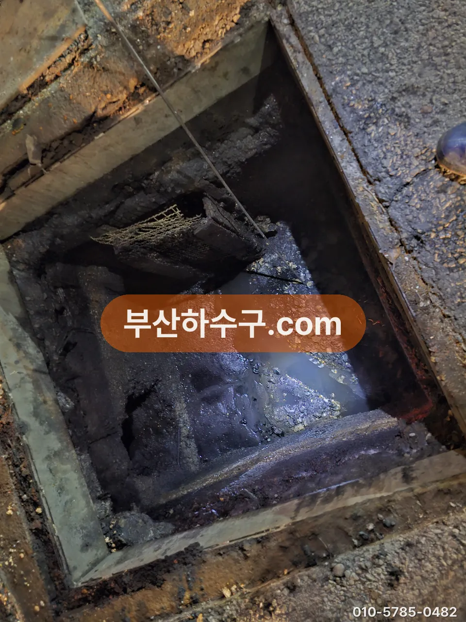 거름망을 들어내고 확인한 그리스트랩 내부